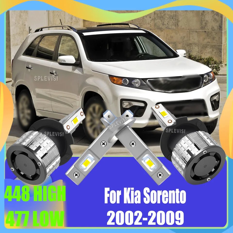 Long-Range Visibility in Fog/Rain Car LED Headlights High Low Beam Kit For Kia Sorento 2002 2003 2004 2005 2006 2007 2008 2009
