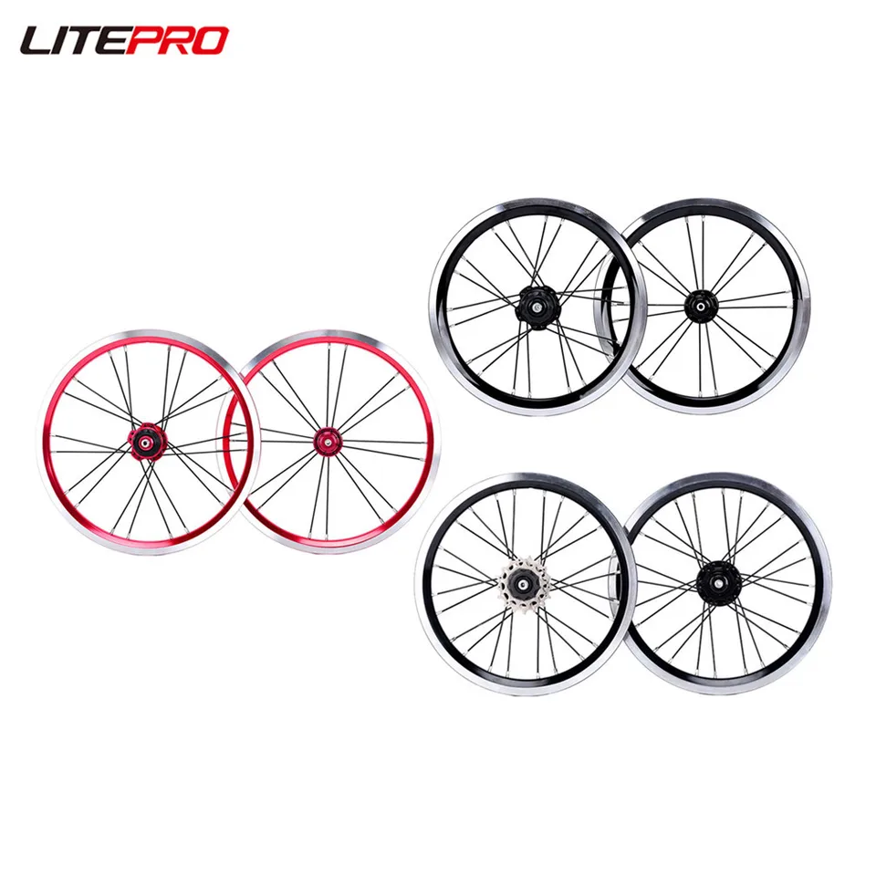 liteproの最上級ホイールセット Litepro-折りたたみ式Vブレーキホイールセット,合金ホイール,シングル