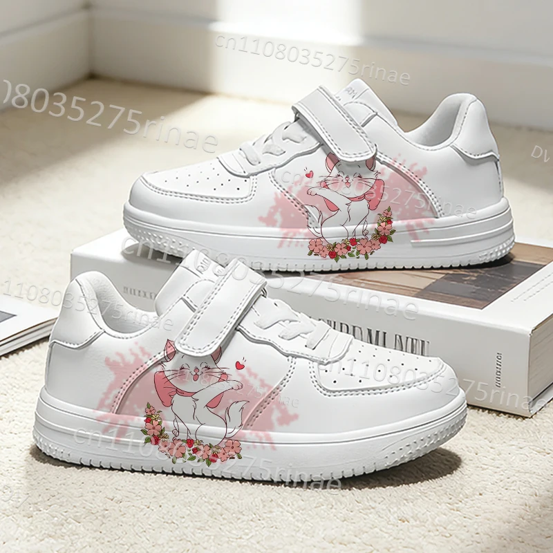 

Хит продаж: детские повседневные кеды Marie для мальчиков и девочек, простые, на толстой подошве, с мультяшным принтом, модные белые кеды для школы, идеальный подарок