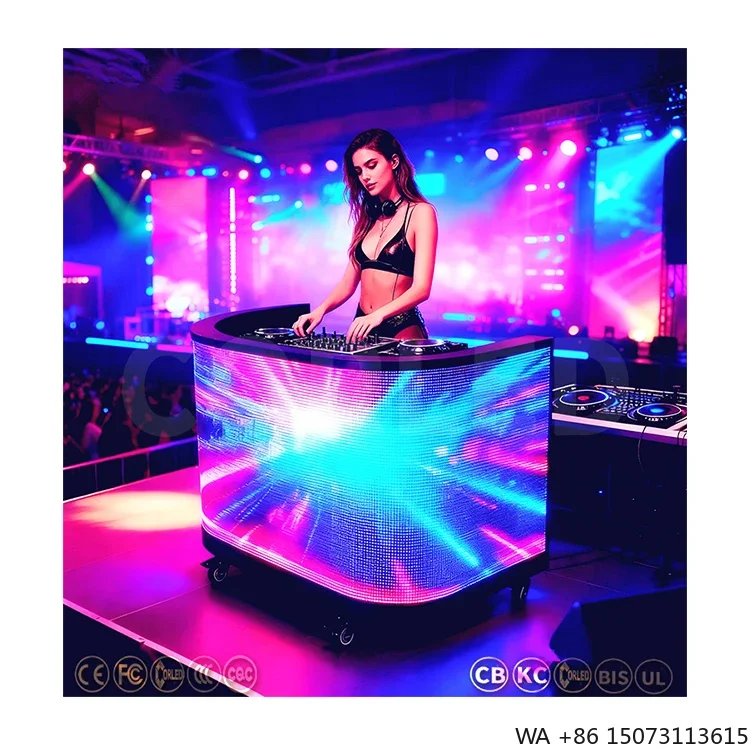 Светодиодный DJ-стол для баров и ночных клубов, портативный, авиационного класса, складной, со светодиодным дисплеем, витрина, наличие на складе в США