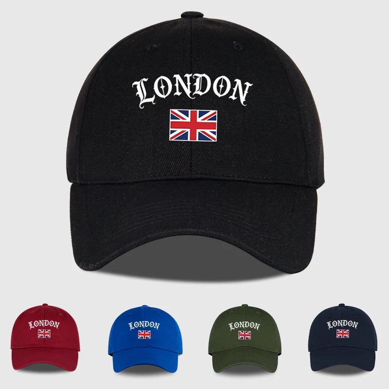 Vintage London Union Jack Print Soft-Peak Baseball Cap, Adjustable Dad Cap, Unisex, Perfect for Traveling and Shopping in London