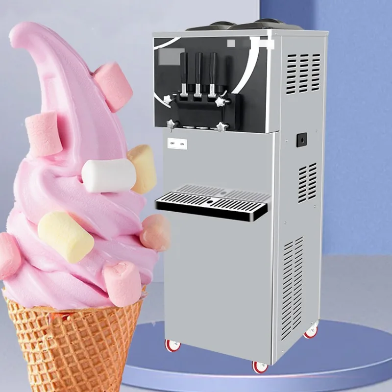 New Three-Color Soft Ice Cream Machine Commercial Vertical Crispy Christmas Ice Cream Machine