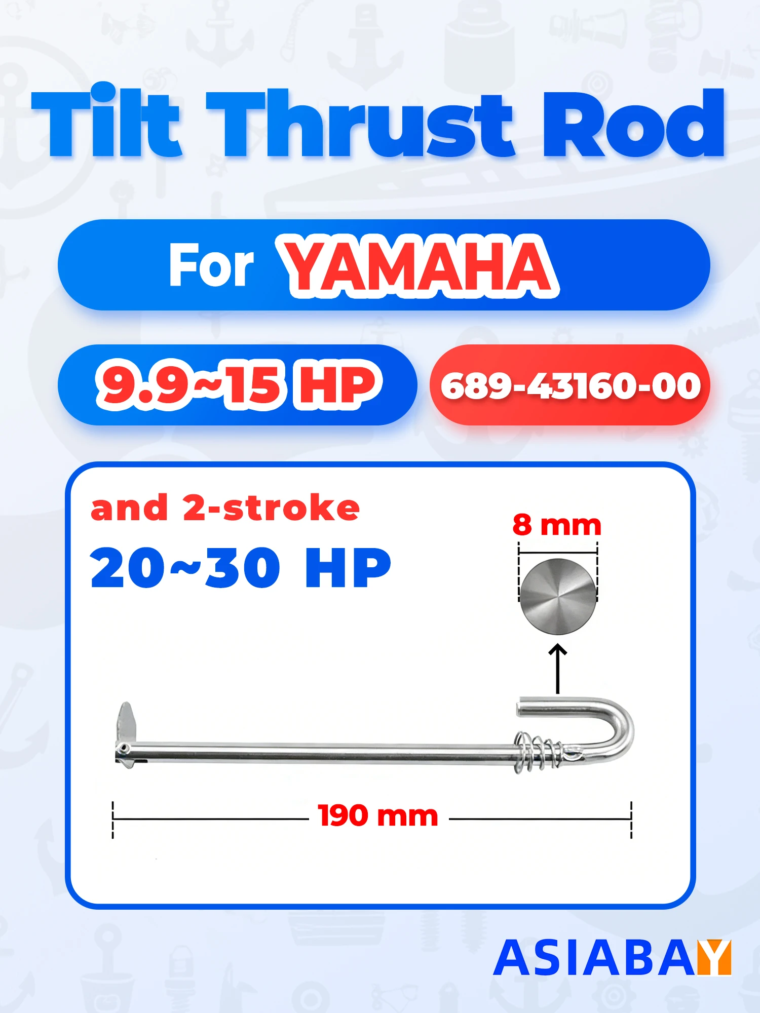 

Комплект тяг газораспределительного механизма для 2-тактных лодочных моторов YAMAHA 9.9/15/20/30 л.с., артикул 689-43160-00