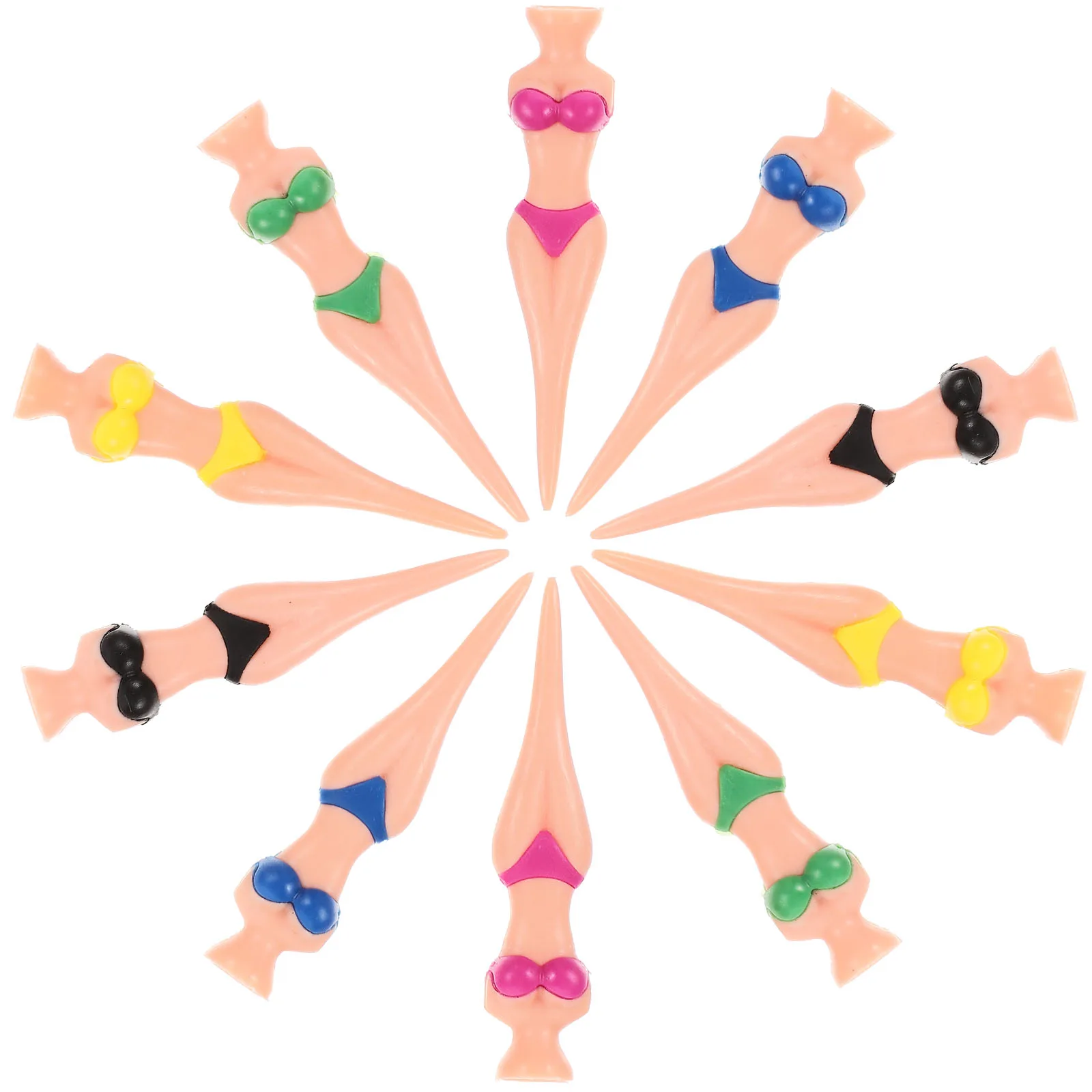 

10 Pcs Golf Tees Equipment Women Accessories Ball Stud Funny Plastic Lady Miss