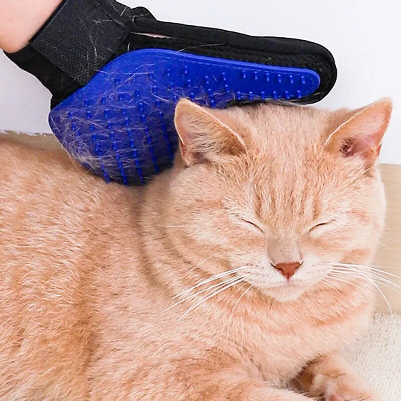 Pet Hair Remover Gloves Cat Dog Massage Bathing Cleaning Grooming Supplies Silicone Hair Sticking Removal Brush