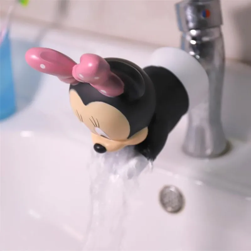 Disney Stitch Mickey Minnie Faucet Extender Water Saving Figure Cartoon Faucet Extension Tool Kids Washing Hands Bathroom Toys