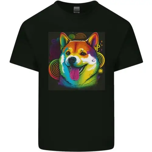 

A Colourful Shiba Inu Dog Mens Cotton T-Shirt Tee Top