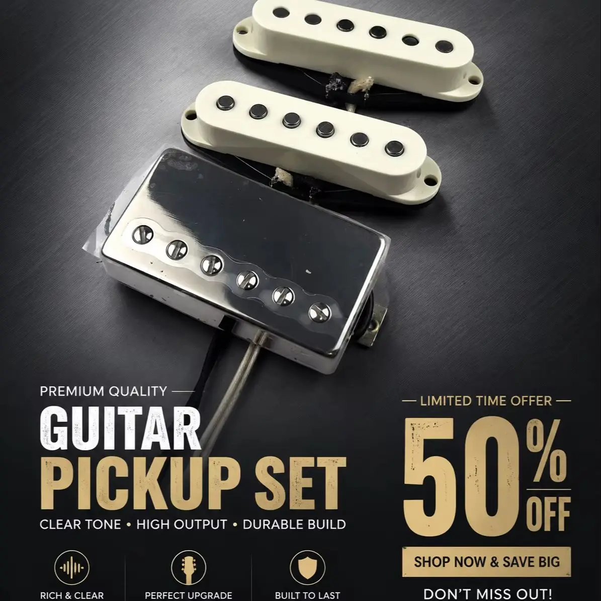 Texas Style SSH Pickup Set for Electric Guitar Hand Wound Alnico 5 High Output Humbucker Vintage Single Coils Replacement
