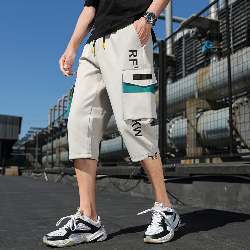 

Men's Summer Thin Casual Sports Loose Workwear Trendy Seven-Foot Pants Beach orts Comfortable Loose Fit Urban Faion