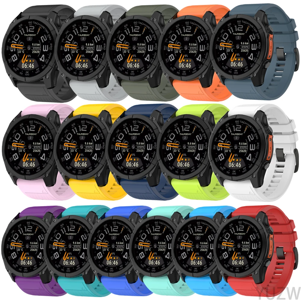 가민 페닉스 5X/5 플러스/페닉스8 8프로 7 7X 6X용 26mm 22mm 밴드 소프트 실리콘 스트랩 엔듀로 3/택틱스 8 시계줄 퀵핏 팔찌