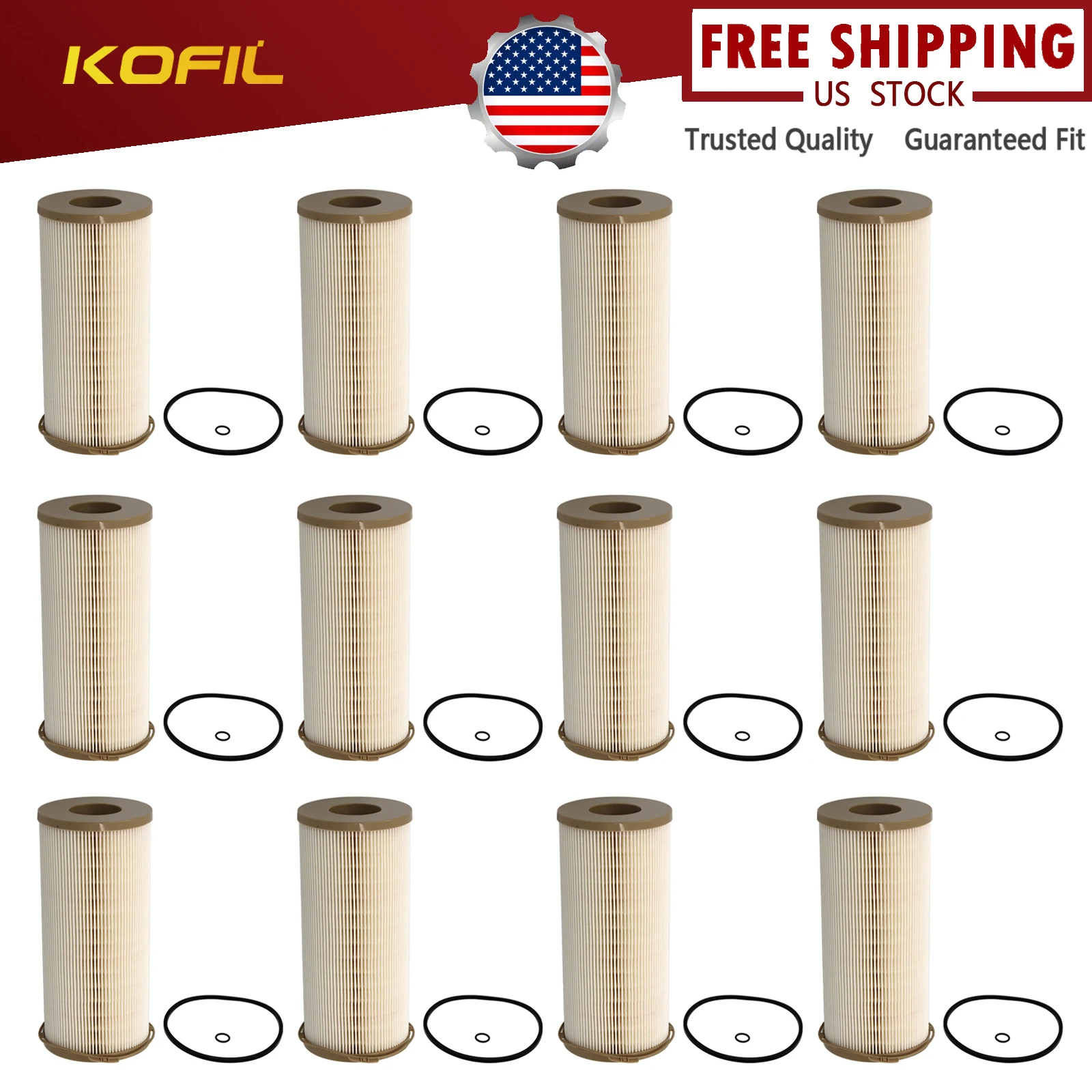 

2020PM 30 Micron Diesel Fuel Filter Cartridge, Fits Racor 1000FG/1000F, 1000 Turbine Series (set of 12)