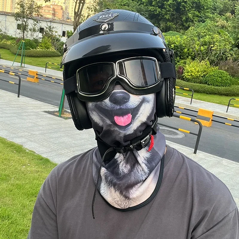 3D Animal Face Mask Women Men Summer Sunscreen Ice Silk Mask Face Cover Neck Wrap Cover UV Protection Outdoor Cycling Face Scarf