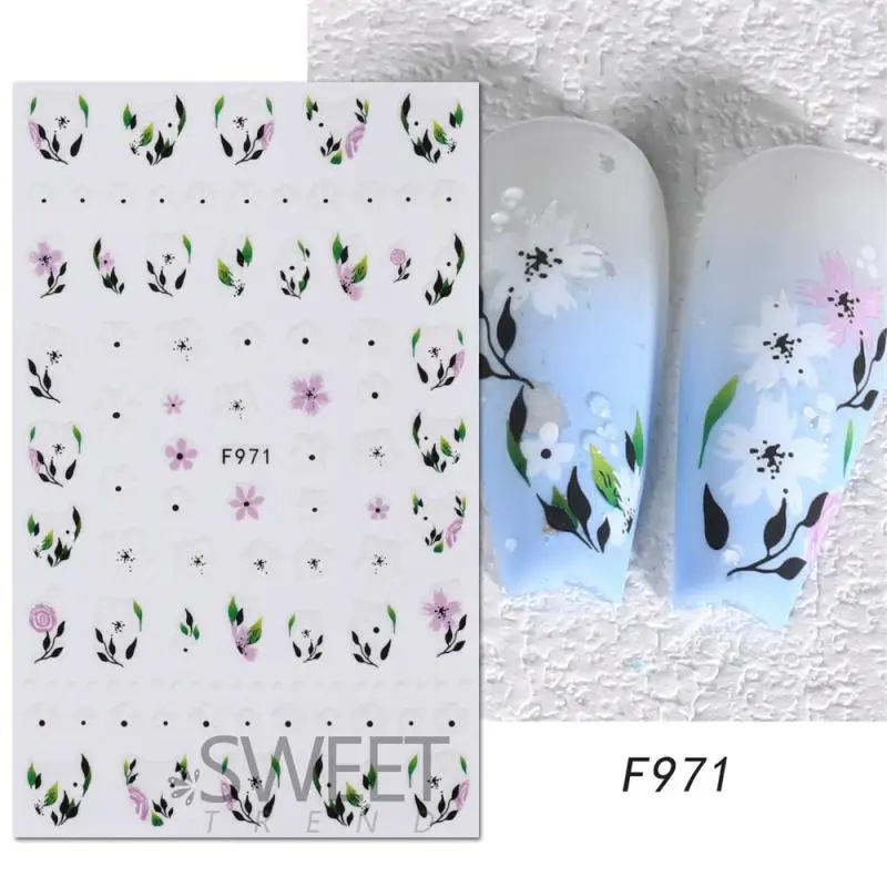 Sticker Beautiful Appearance. New Manicure Waterproof Flowers Nail Art Nail Sticker Easy To Use Leaves Nail Stickers Nail Diy