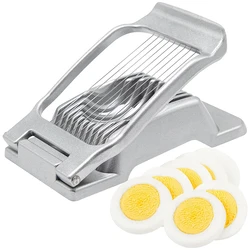 Egg Slicer Heavy-Duty Aluminum Alloy Egg Slicer Multifunctional Manual Egg Slicer Home Kitchen Mini Manual Boiled Egg Slicer