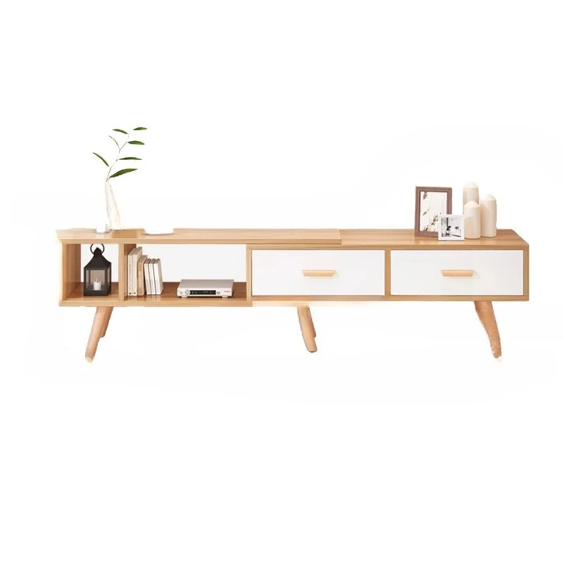 

Nordic TV cabinet coffee table combination, small household living room light luxury floor cabinet