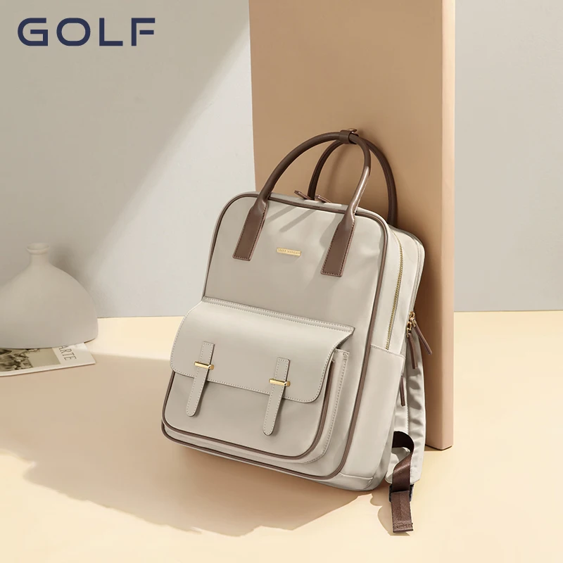 GOLF Backpack Handbags for Women Retro Female laptop Backpack Vintage Looking Travel Back Pack Bag Commuter 15 inch waterproof