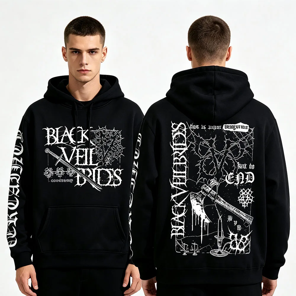 Certainty Hoodie Black Veil Brides Rockband Streetwear Mode Gothic Grafik-Print Sweatshirts Damen Herren Locker Lässiger Pullover – Detail 2