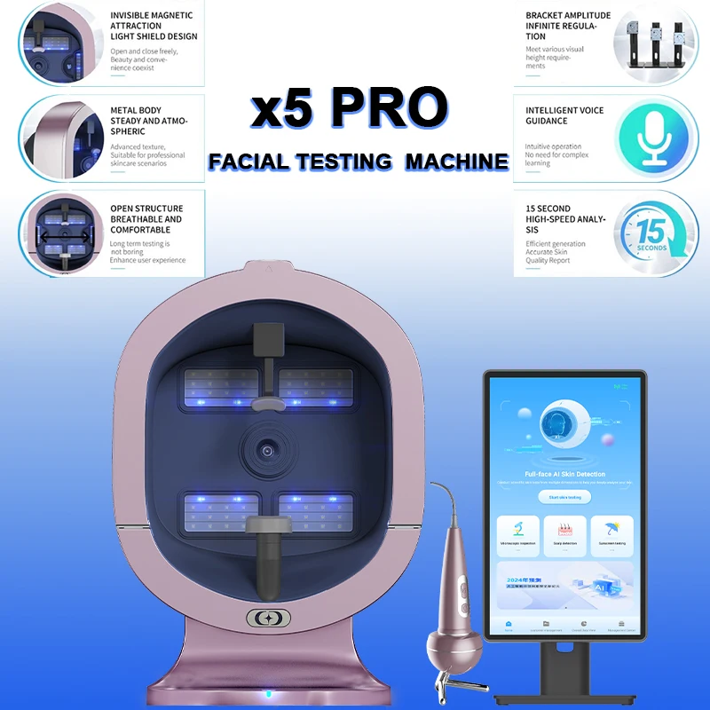 أحدث المهنية محلل بشرة الوجه مع يده تحليل فروة الرأس منظار الجلد الوجه ثلاثية الأبعاد الماسح الضوئي تحليل الجلد الاستخدام المنزلي #1
