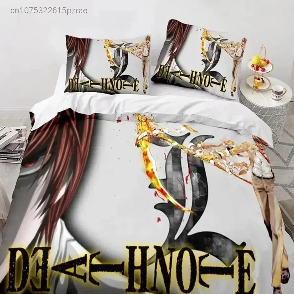 Death Note Bedding Set Single Twin Full Queen King Size Bed Set Adult Kids Bedroom Duvet Cover Sets 3D Print Anime Death Note S
