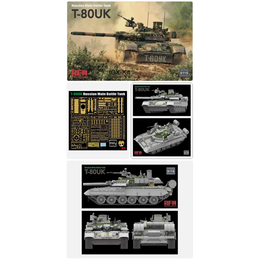 Rye Field 5115 1:35 Scale  Russian T-80UK T80 T-80 T80UK  Main Battle Tank MBT  Vehicle Plastic Assembly Model Building Kit