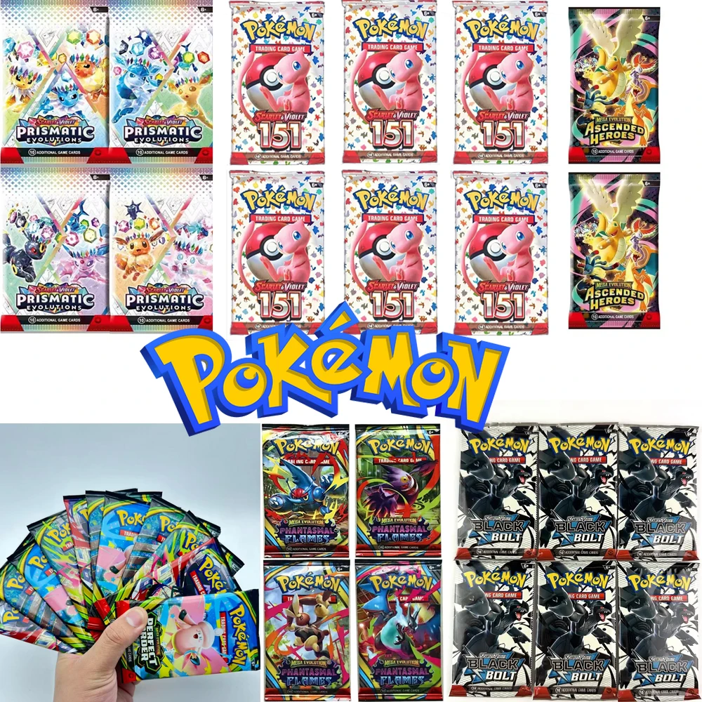 Tarjeta Pokémon Bright Stars 151 Prismatic Evolutions, PALDEAN FATES, Tarjeta de Refuerzo en Inglés, Tarjeta de Batalla, Regalo para Niños