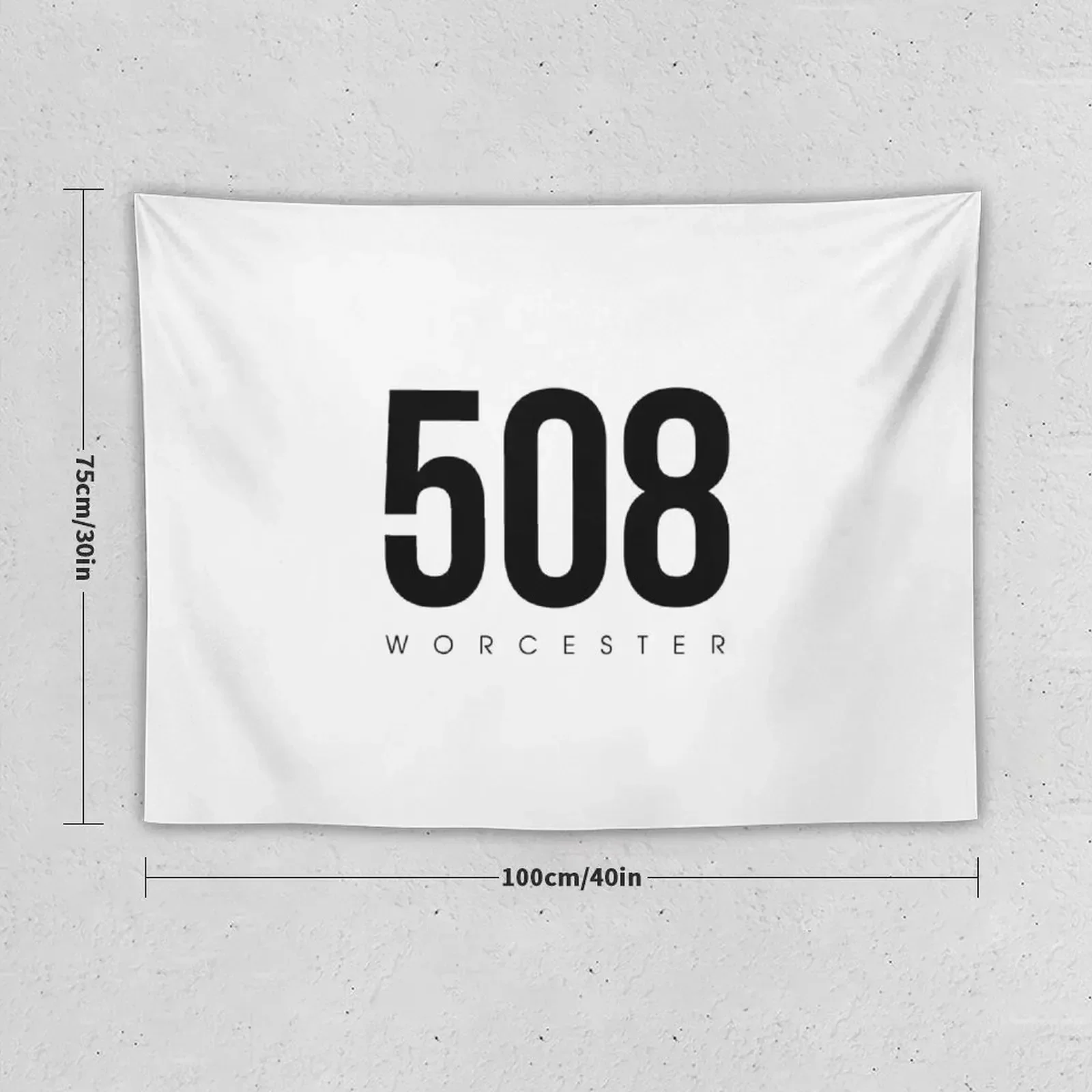 Worcester, MA - 508 Area Code Tapestry Home Decorators Bedroom Deco Room Decor Aesthetic Tapestry