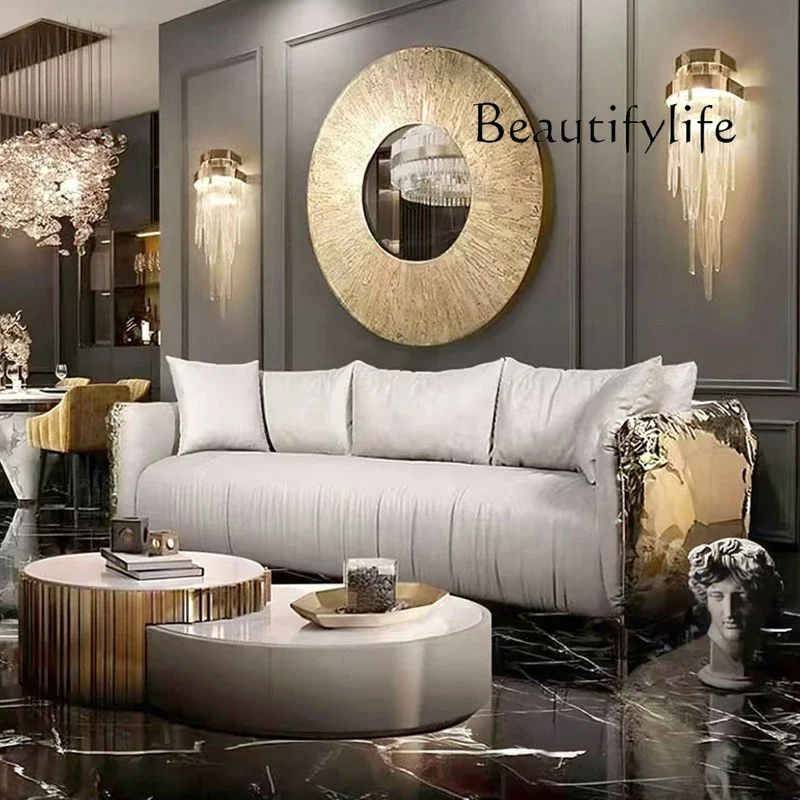 Xx Light Luxury Sofa Modern High-end Villa Living Room Art Creative Hand Beating Luxury Sofa