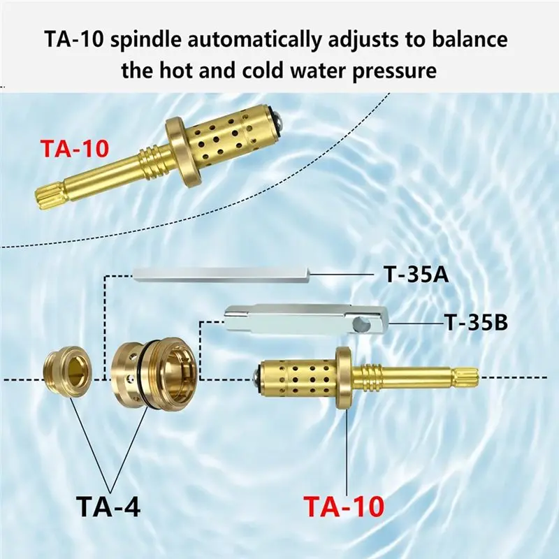 A36T-For Symmons Shower Body Compatible TA-10 Temptrol Flow Control Spindle Assembly-Fits Temptrol Valve Systems