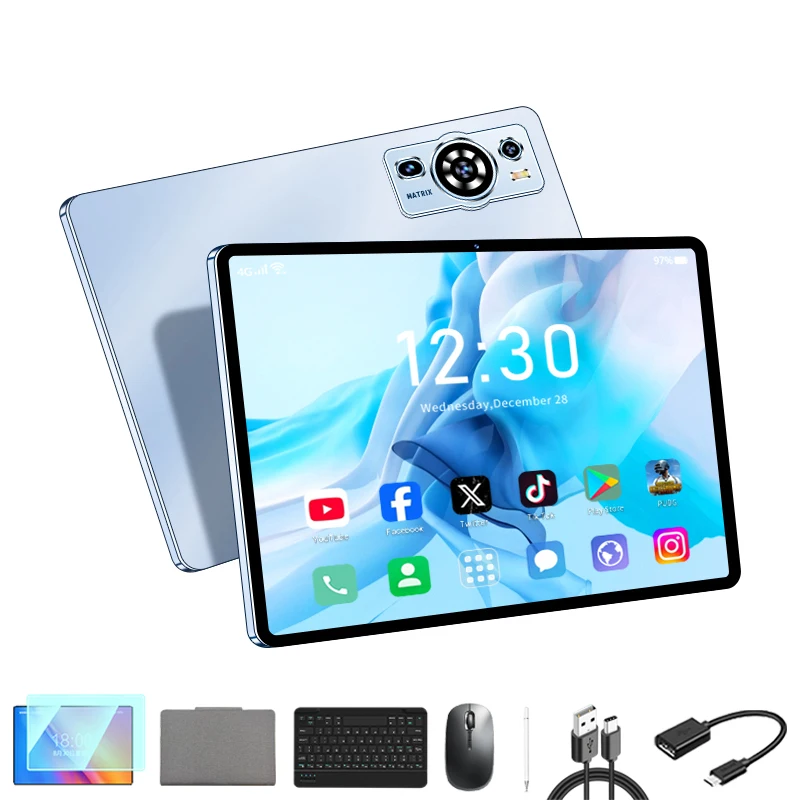 Kailing Android 15 Tablet 10.1 Inch Full HD IPS Screen 16GB RAM 512GB Storage High Performance Large Memory Tablet