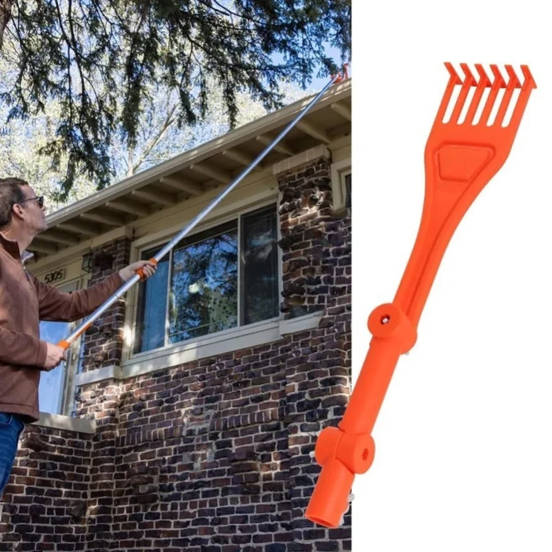 Gutter Cleaning Tool Multifunctional ABS Rotatable Handle Rake For Roof Hard To Reach Areas Leaf Removal