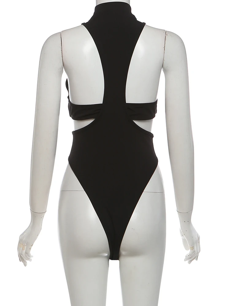 Kliou Sexy Hollow Skinny Bodysuits für Damen, O-Ausschnitt, rückenfrei, ärmellos, High Street, Hot Girls Street, Hip-Hod-Stil, klassischer Bodycon-Stil – Detail 5