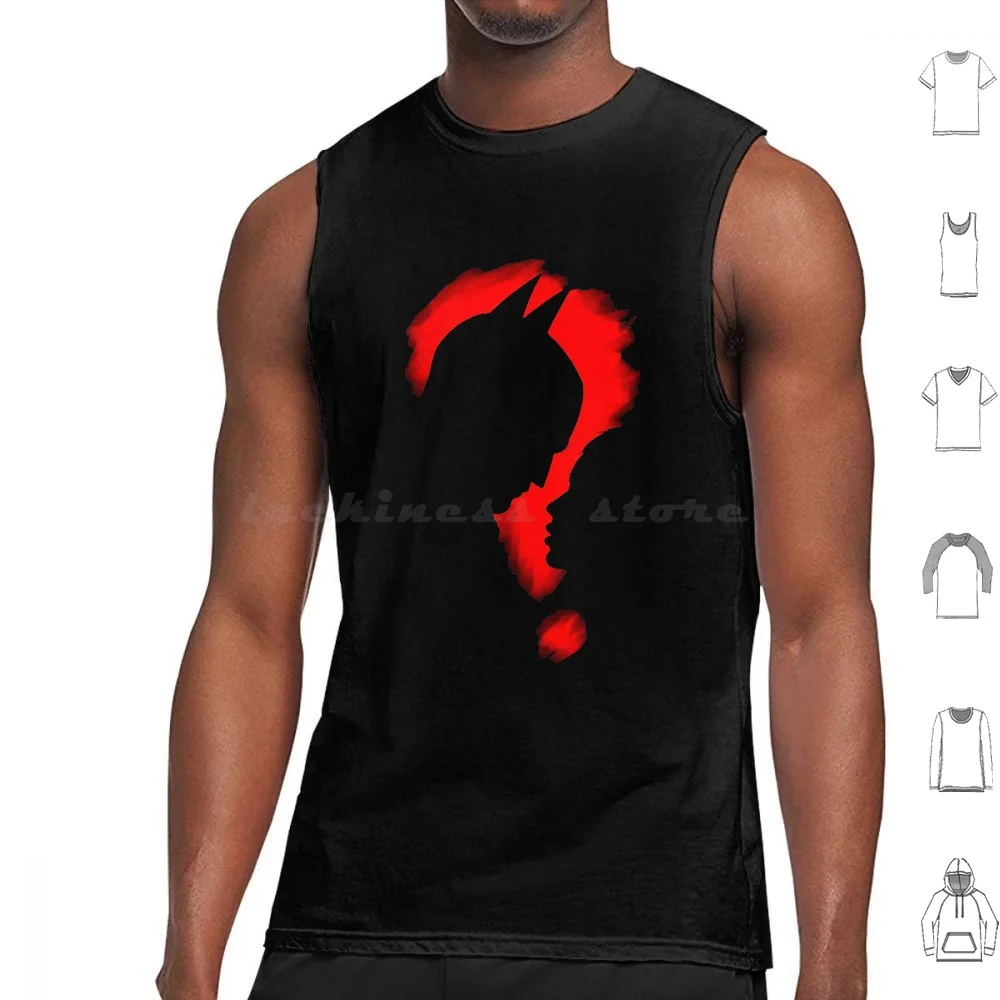 Question-Bat-Cat Tank Tops Vest Sleeveless Riddler Robert Pattinson Superhero Superheroes The