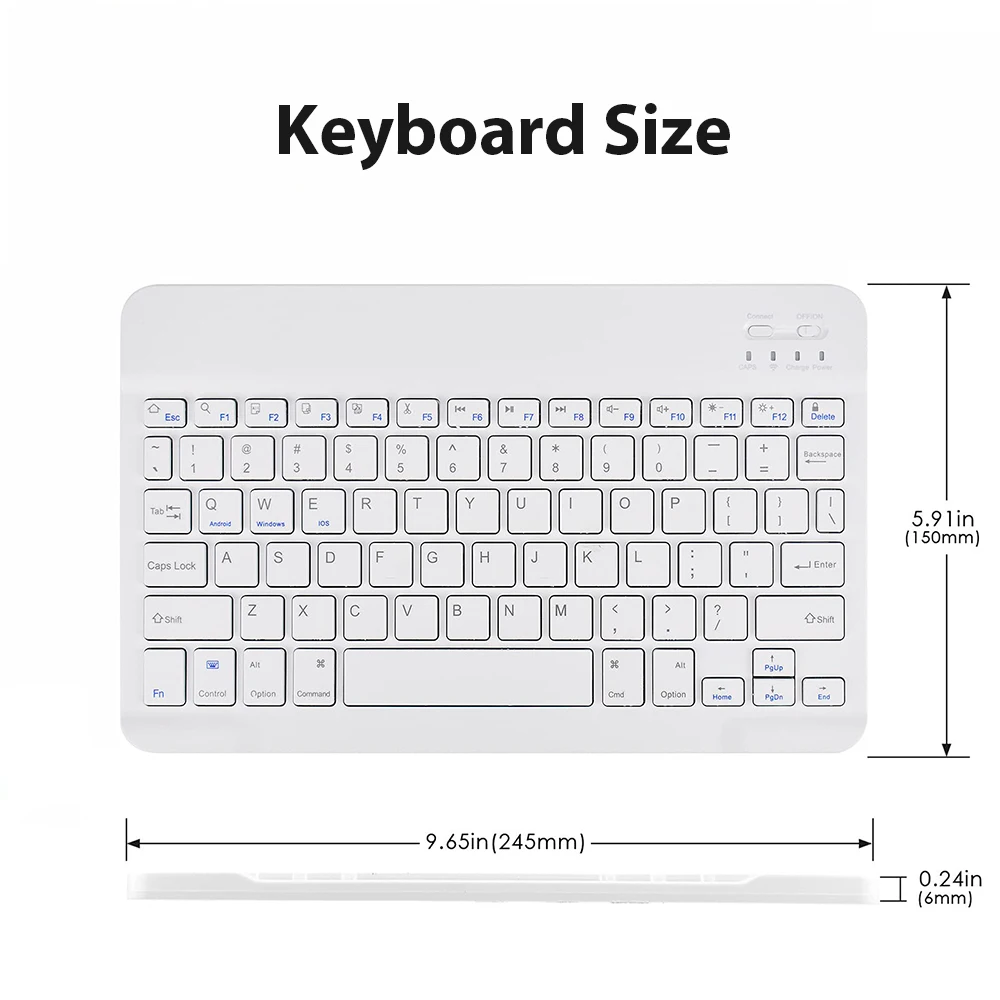 READYYEAH  Bluetooth Wireless Keyboard Portable Keyboard For Ipad  Tablet Rechargeable Gaming Keyboard For Android IOS Windows