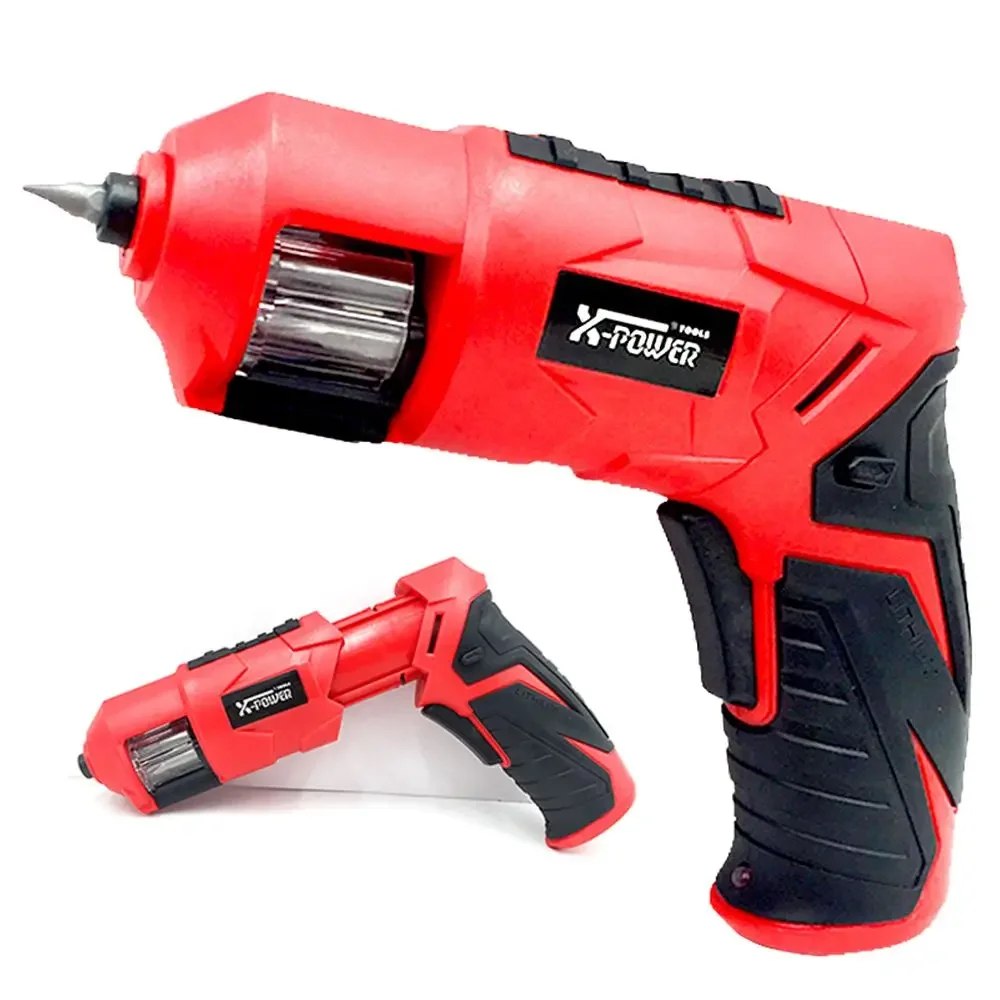 New X-POWER 6V Mini Electrical Screwdriver Set Smart Gun Style Cordless Electric Screw Driver USB Rechargeable Bit Drill Tool