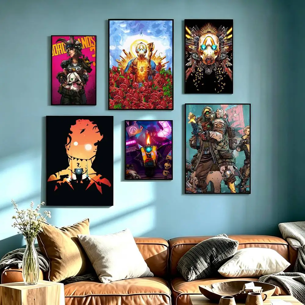 Looter-Shooter Borderlands3 Poster Waterproof Wall Art Sticker For Bar Living Room Vintage Decor High Quality Print Gift