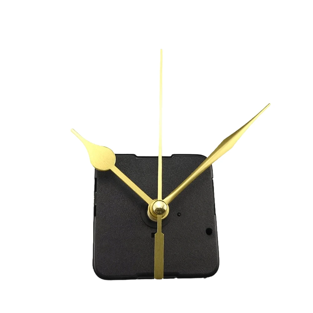 Gold Black Silent Clock Movement for DIY Wall Clocks Long Shaft Replacement Kit with Three Hands for Precision Timekeeping