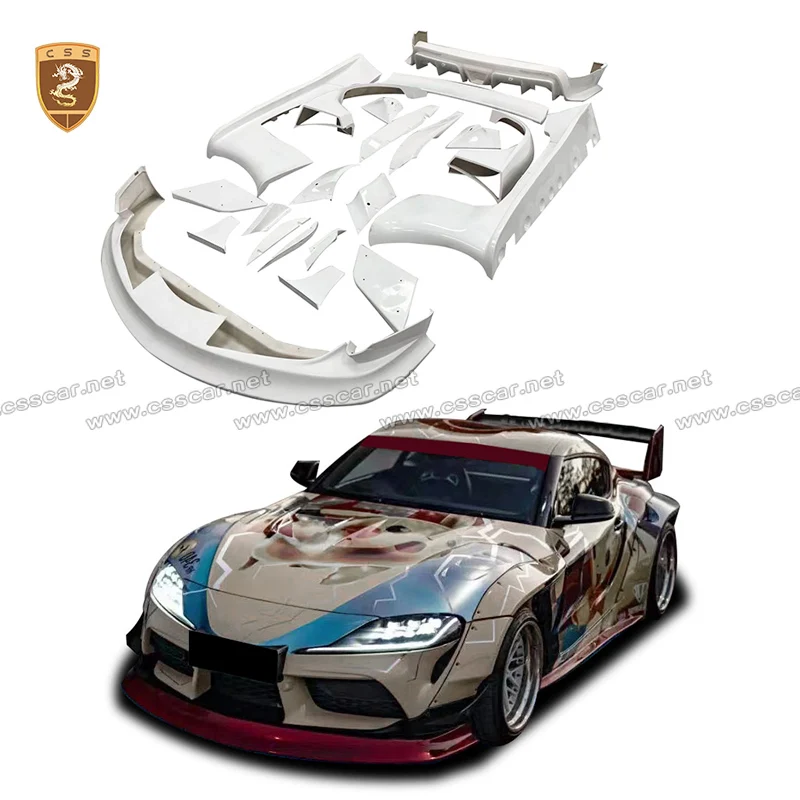 LB Style FRP Material High Spolier Wing For Toyota Supra 2019 2020 2021 Wheel Arch Eyebrow Fender Flares Front Bumper Diffuser