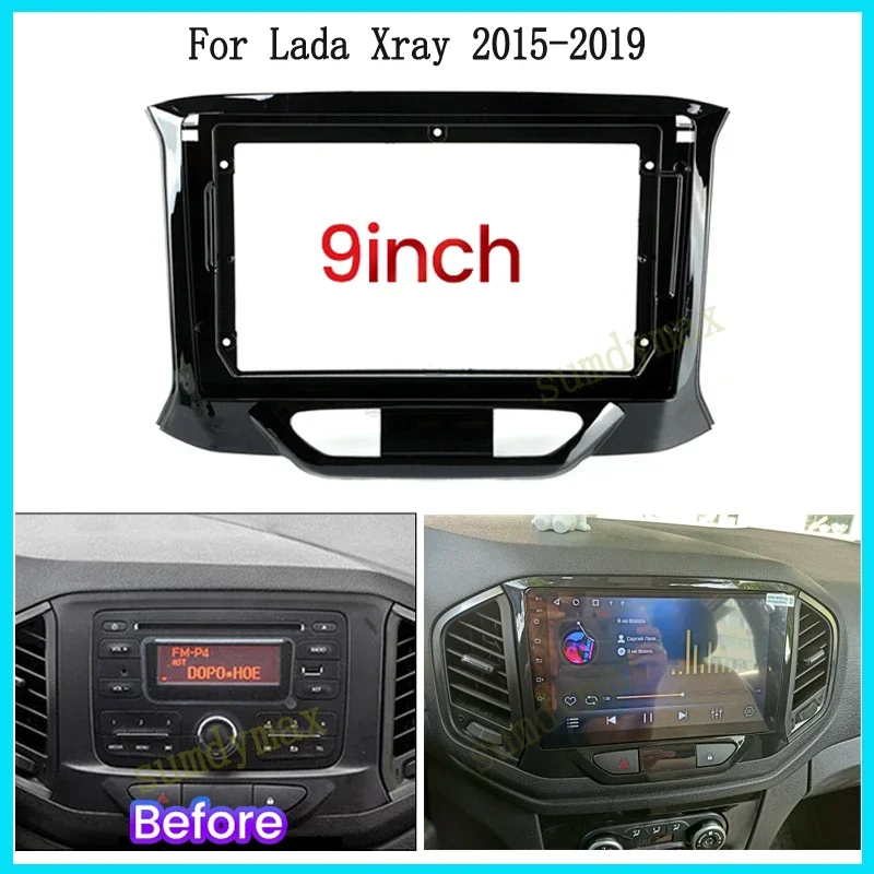 

9inch car panel Trim Dashboard Panel Kit For LADA XRAY 2015-2019 big screen 2 Din android Car Radio Fascia frame