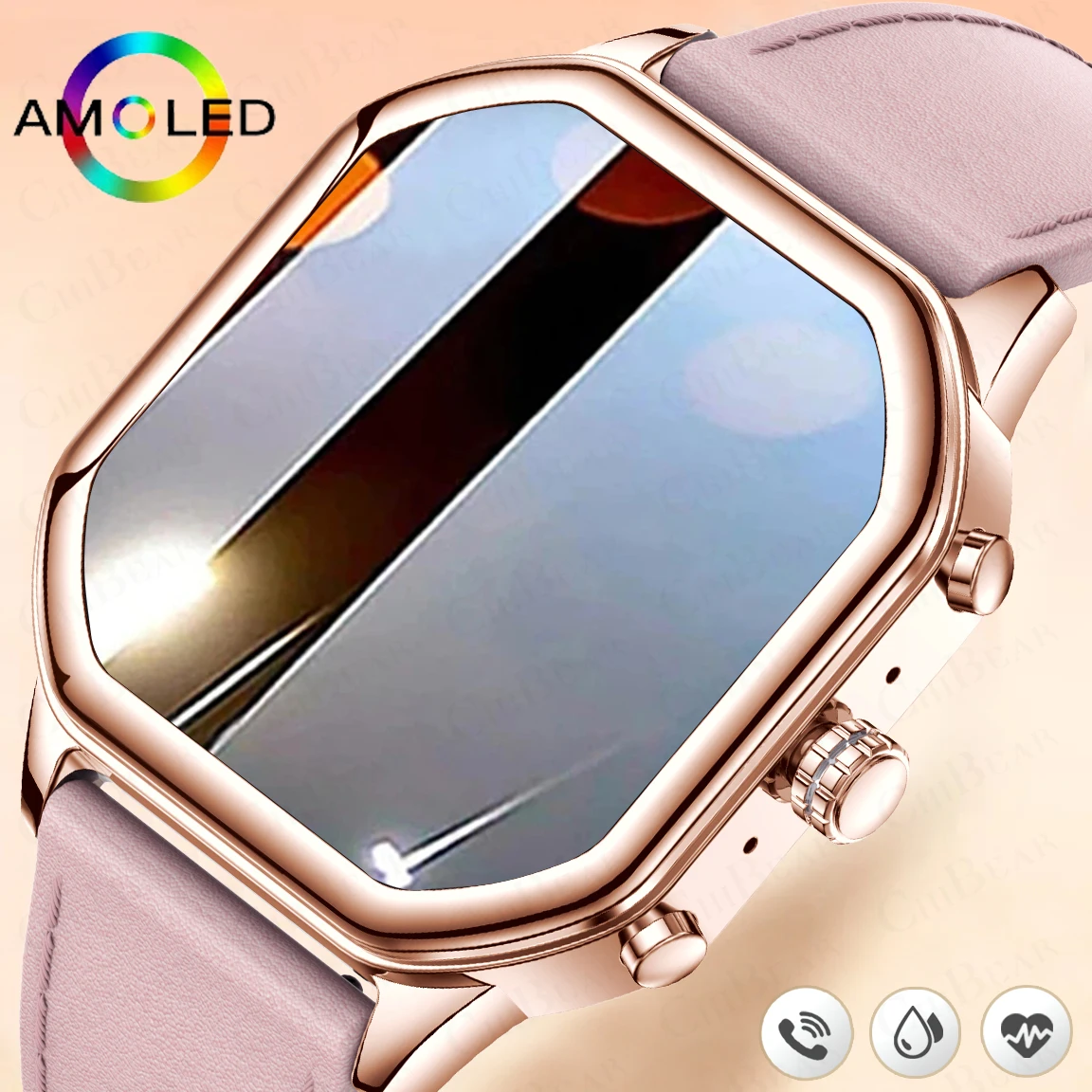 2024 New Fashion Women Smartwatch Bluetooth Call Full Screen Touch Waterproof Watches Ladies Heart Rate Monitor Smart Watch+Gift