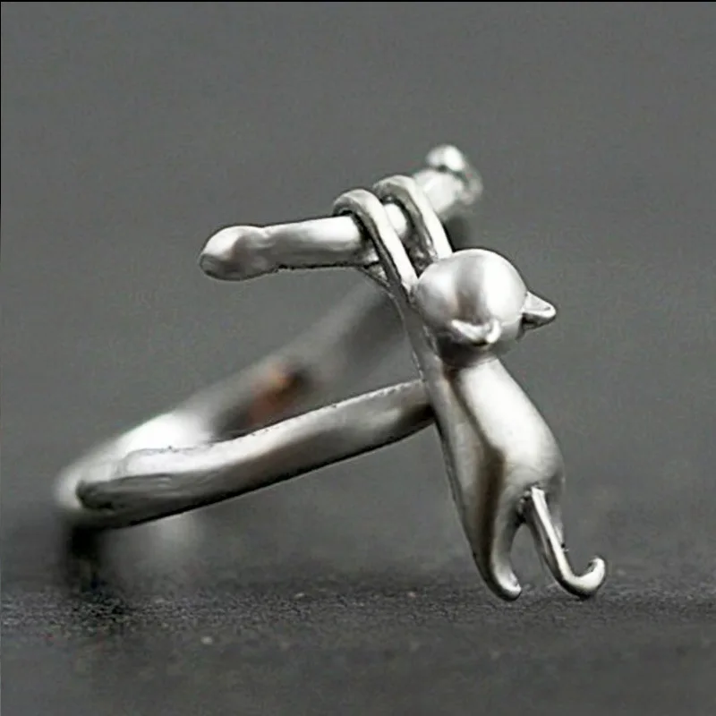 Women's 925 Sterling Silver Cat Branch Ring