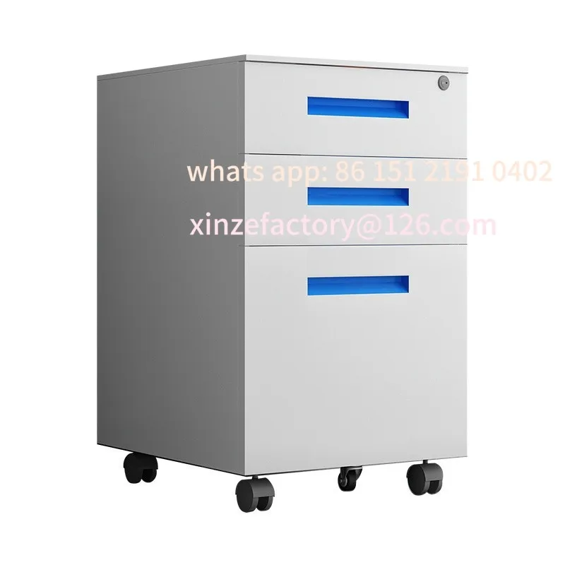 

Customizable Storage Cabinet Locked Information Cabinet Movable Drawer Under Office Desk Iron Cabinet Fireproof and Anti-theft