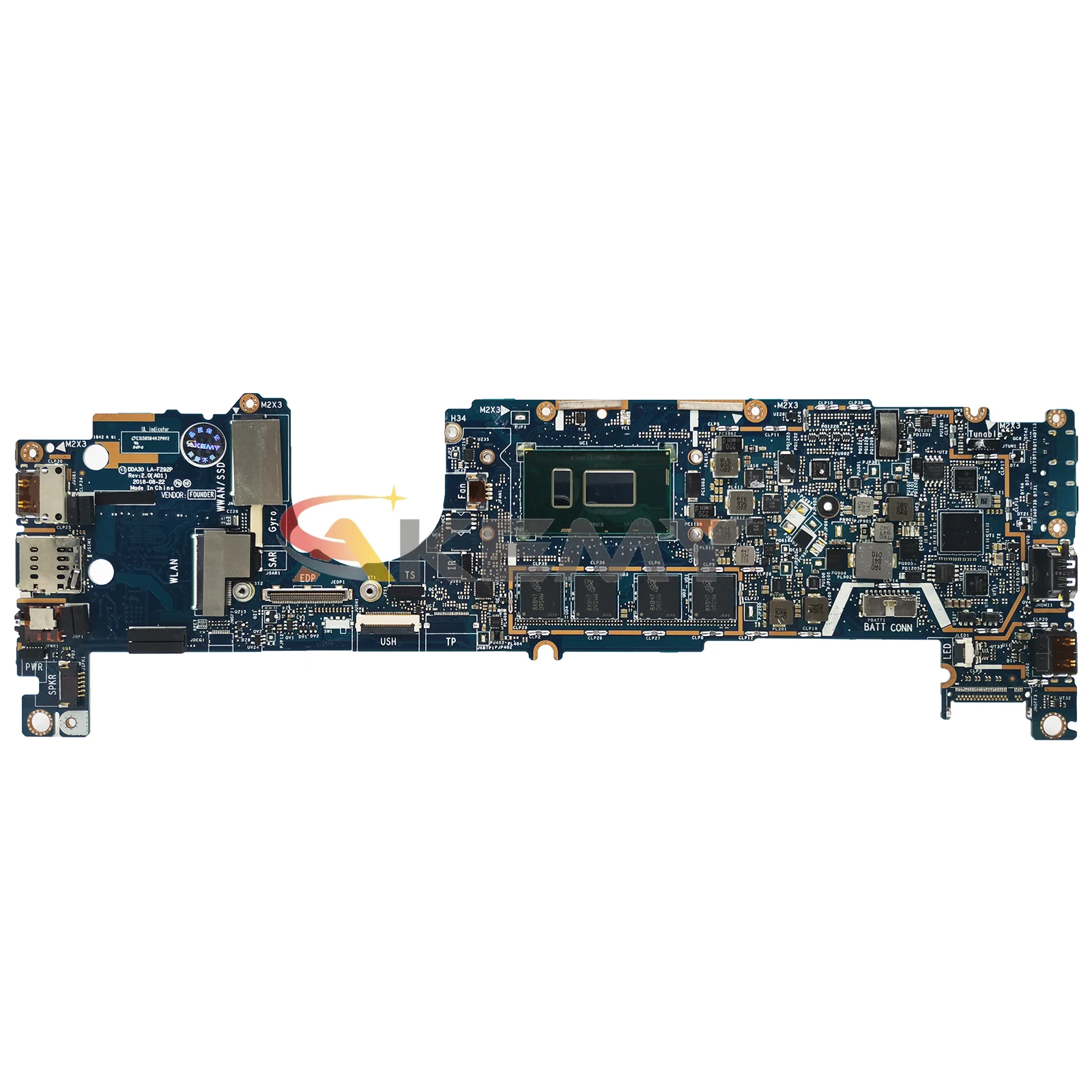 Imagem -02 - Placa-mãe para Laptop Dell Latitude 7390 041m0m 02pk0w 02pk0w 02wcvj i5 i7 Gen 8g 16g Ram Mainboard Teste Completo La-f292p de