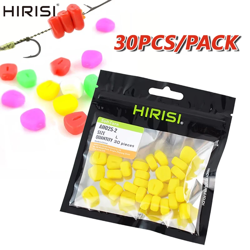 Hirisi 30 шт./упак. всплывающая приманка для ловли кукурузы и карпа, мягкие искусственные приманки для ловли карпа, кукурузные рыболовные приманки, разноцветные портативные рыболовные приманки