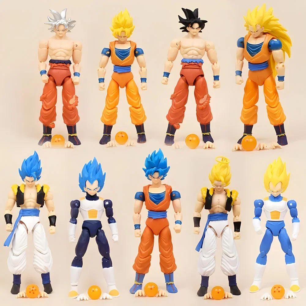 16-18cm Dragon Ball Action Figure SHF Super Saiyan Anime Figurine Movable and Modifiable Doll Model Collection Toys Gifts