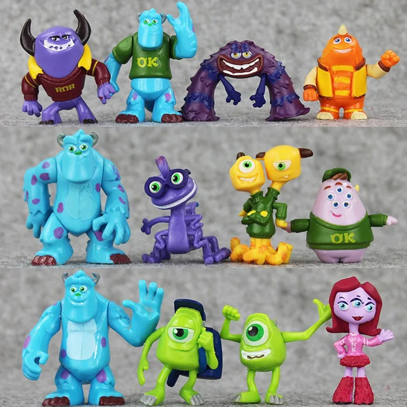 12 unids/set Disney Anime Monsters University Inc. James P. Sullivan Michael Wozosky figura de acción bonita de dibujos animados juguetes adorables calientes