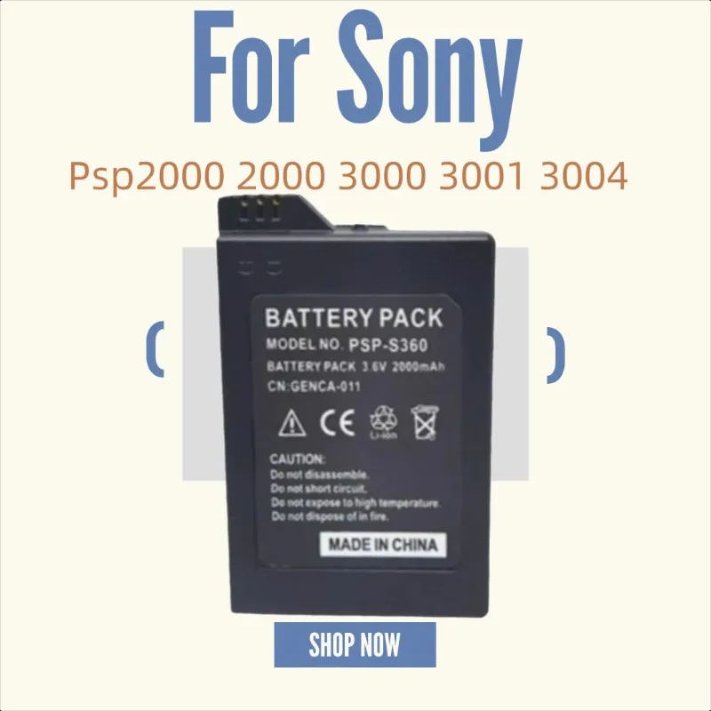 

3.6V 2000mAh for Sony Psp2000 2000 3000 3001 3004 Game Console Li-Polymer Battery