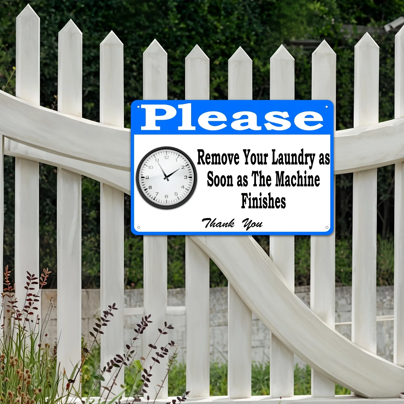 1pc Laundry Reminder Sign - Heavy-Duty Cast Iron 