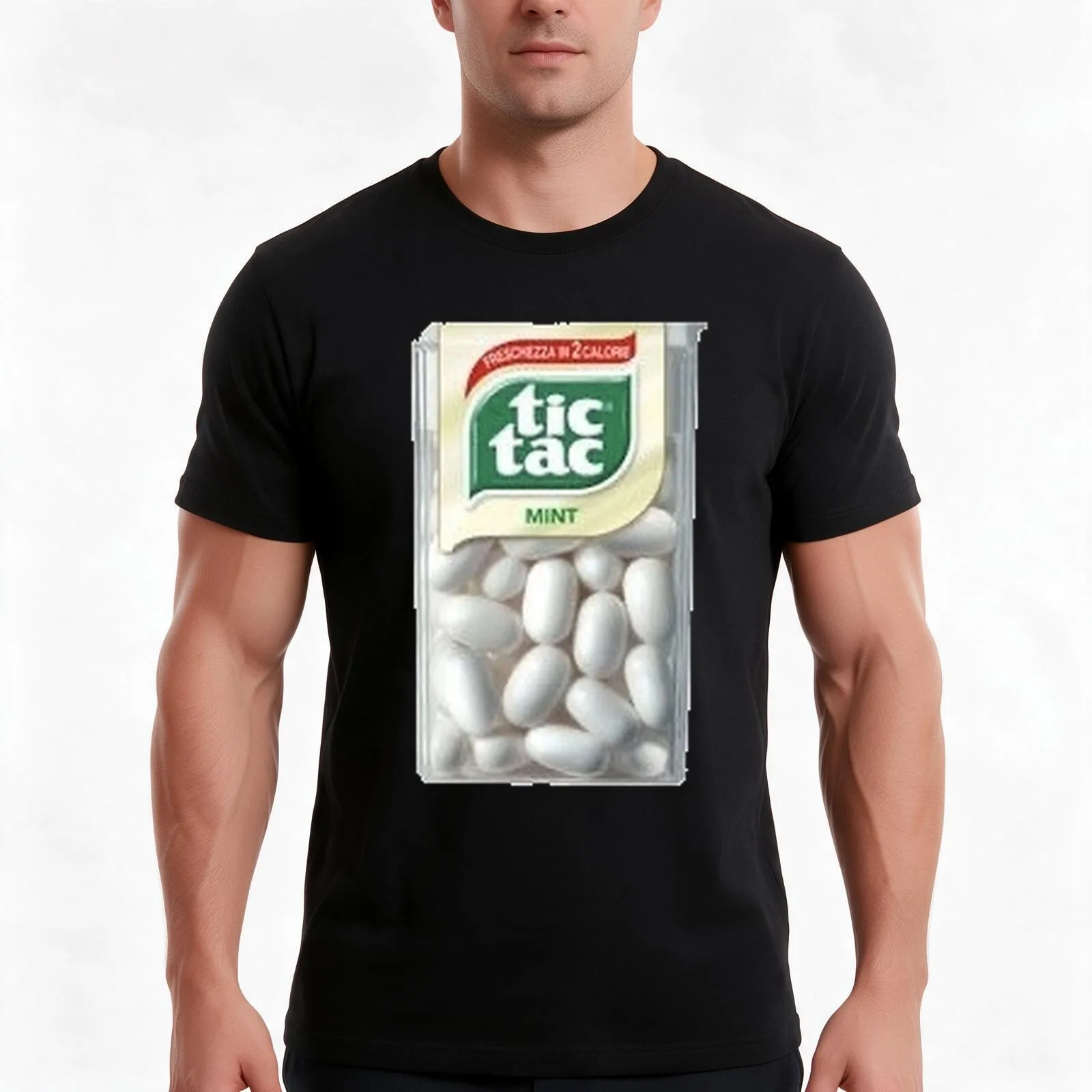 Tic tac mints T-Shirt, Summer Casual Cotton Tee, Oversized Streetwear Tops, Vintage Graphic Print, Loose Fit Short Sleeve