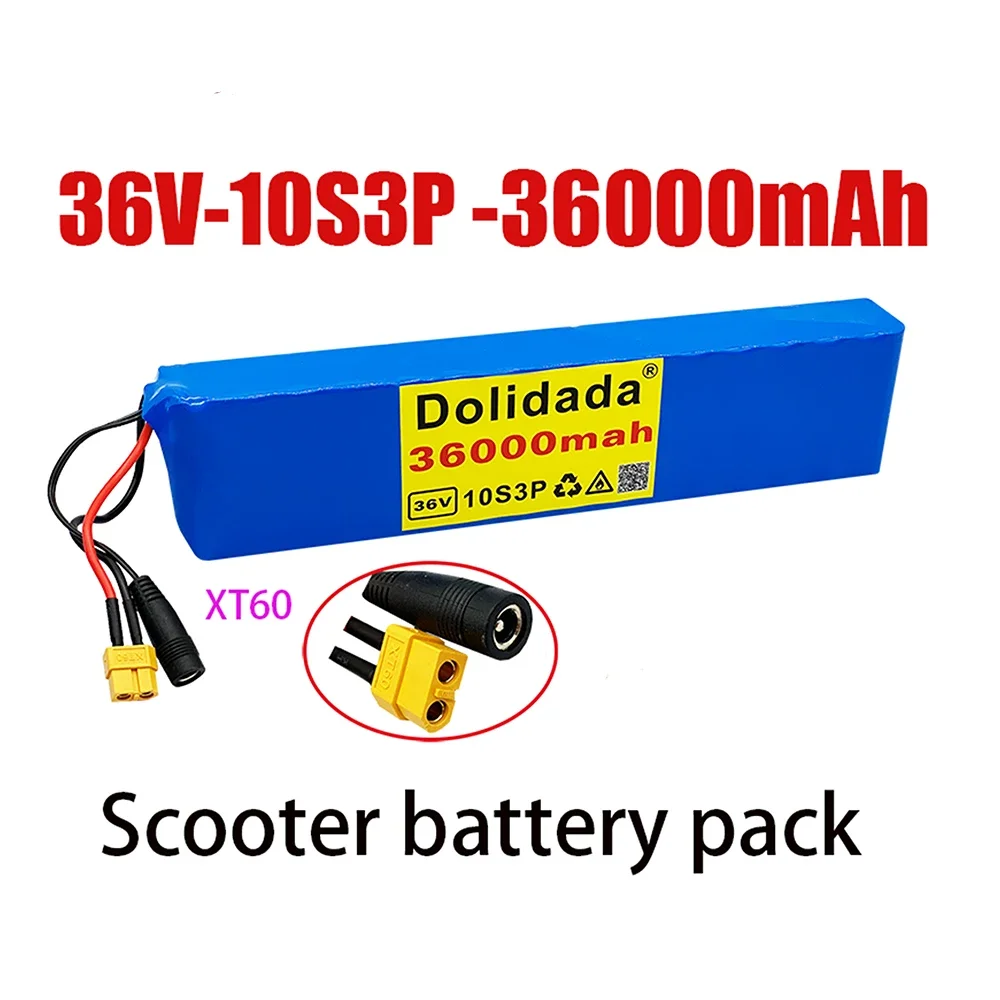 Brand New 36V 36000mAh 600W 10s3p Li-ion Battery Pack 20A BMS  M365 Pro EBike Bicycle Scooter XT60 or Tplug