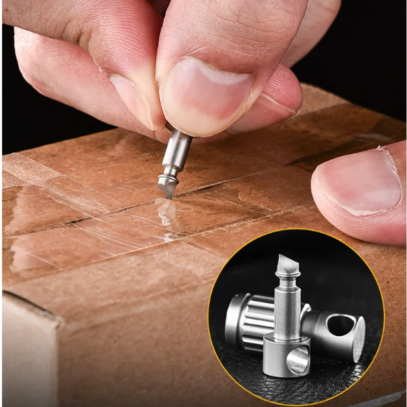 Portachiavi con fibbia ad anello rotante in lega di titanio fibbia per cintura in vita portachiavi con chiusura a molla strumento esterno EDC Unboxing Tool